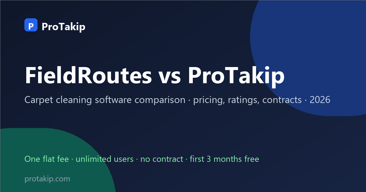 FieldRoutes vs ProTakip: carpet cleaning software comparison, 2026
