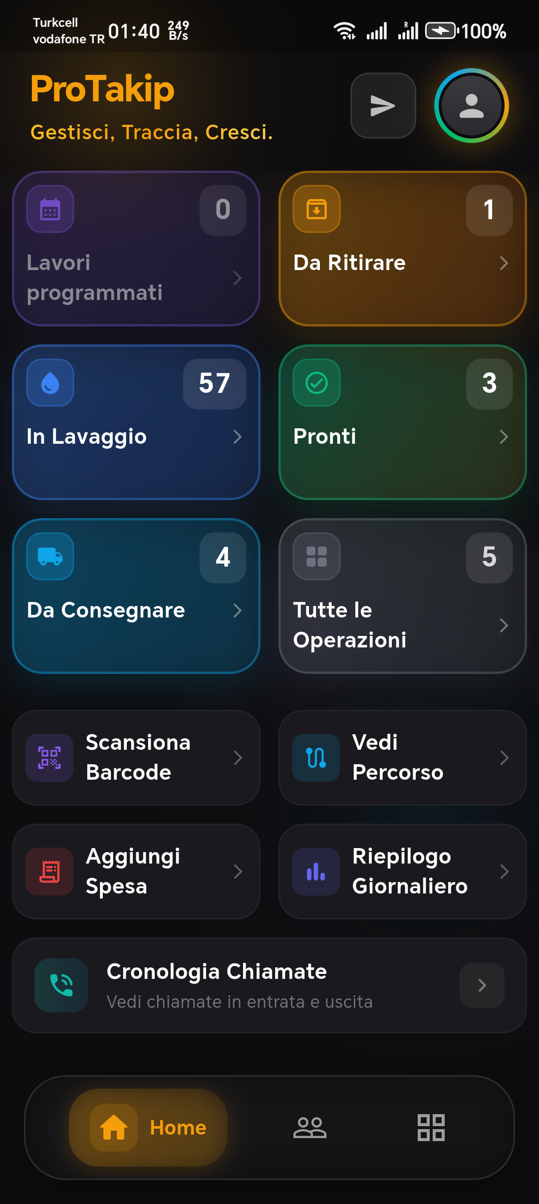 App ProTakip — gestione ordini, clienti e consegne
