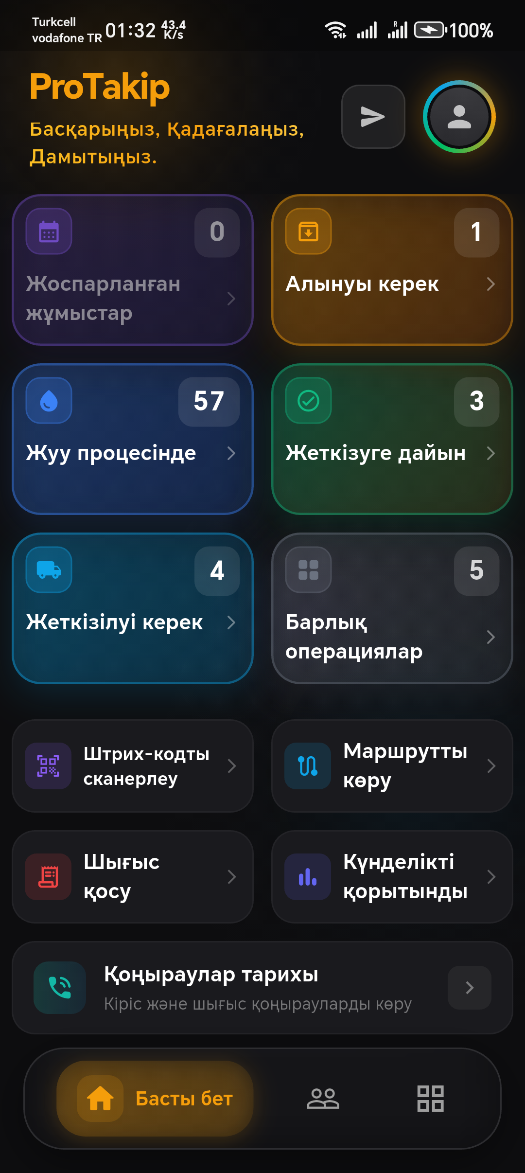 ProTakip мобильді қосымшасы — тапсырыс, тұтынушы және жеткізу басқару