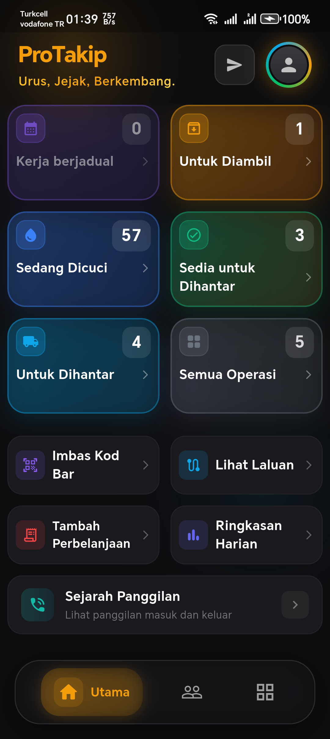 Aplikasi mudah alih ProTakip — pengurusan pesanan, pelanggan dan penghantaran