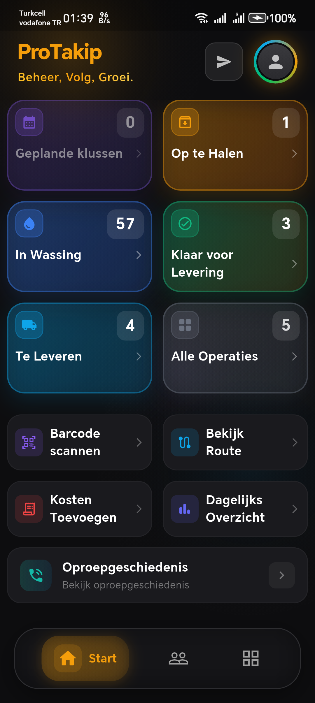 ProTakip mobiele app — order-, klant- en leveringsbeheer