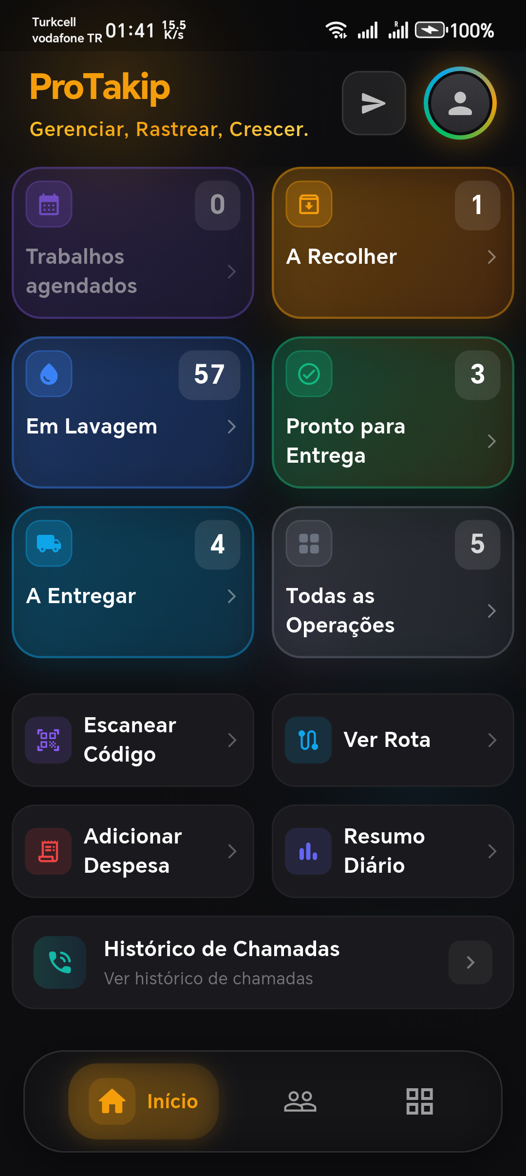 Aplicativo ProTakip — gestão de pedidos, clientes e entregas