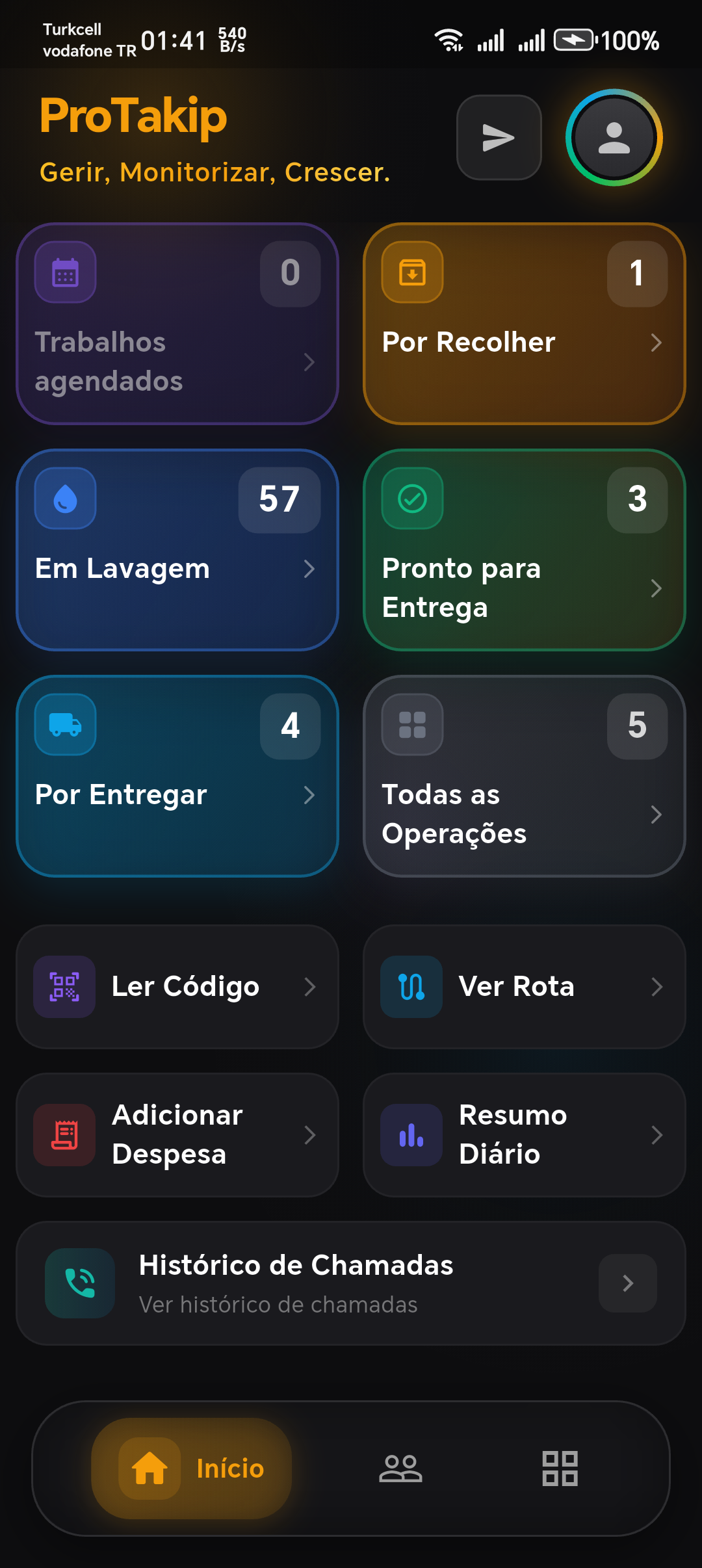 Aplicativo ProTakip — gestão de pedidos, clientes e entregas